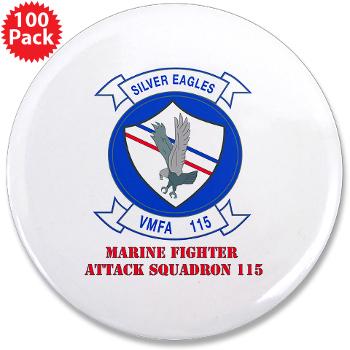 MAWFAS115 - M01 - 01 - Marine Fighter Attack Squadron 115 (VMFA-115) with Text - 3.5" Button (100 pack)