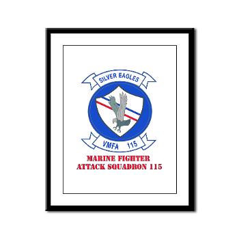 MAWFAS115 - M01 - 02 - Marine Fighter Attack Squadron 115 (VMFA-115) with Text - Framed Panel Print