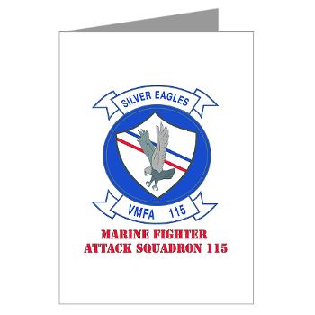 MAWFAS115 - M01 - 02 - Marine Fighter Attack Squadron 115 (VMFA-115) with Text - Greeting Cards (Pk of 10) - Click Image to Close