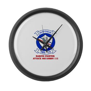 MAWFAS115 - M01 - 03 - Marine Fighter Attack Squadron 115 (VMFA-115) with Text - Large Wall Clock