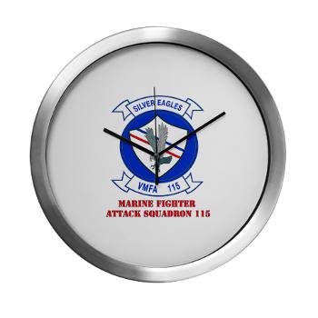 MAWFAS115 - M01 - 03 - Marine Fighter Attack Squadron 115 (VMFA-115) with Text - Modern Wall Clock - Click Image to Close