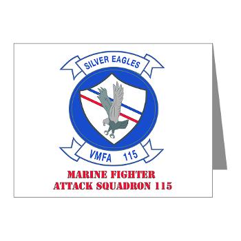 MAWFAS115 - M01 - 02 - Marine Fighter Attack Squadron 115 (VMFA-115) with Text - Note Cards (Pk of 20) - Click Image to Close