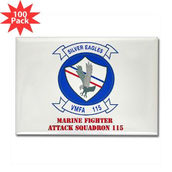 MAWFAS115 - M01 - 01 - Marine Fighter Attack Squadron 115 (VMFA-115) with Text - Rectangle Magnet (100 pack) - Click Image to Close