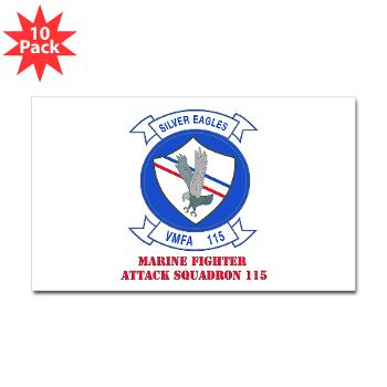 MAWFAS115 - M01 - 01 - Marine Fighter Attack Squadron 115 (VMFA-115) with Text - Sticker (Rectangle 10 pk)