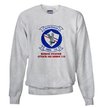 MAWFAS115 - A01 - 03 - Marine Fighter Attack Squadron 115 (VMFA-115) with Text - Sweatshirt