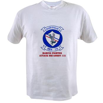 MAWFAS115 - A01 - 04 - Marine Fighter Attack Squadron 115 (VMFA-115) with Text - Value T-shirt - Click Image to Close