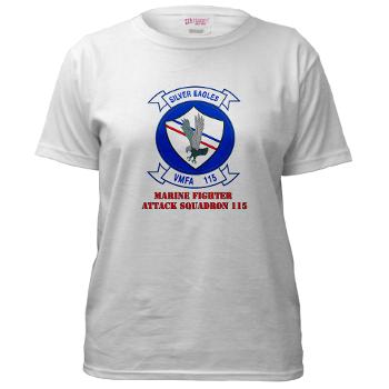 MAWFAS115 - A01 - 04 - Marine Fighter Attack Squadron 115 (VMFA-115) with Text - Women's T-Shirt - Click Image to Close