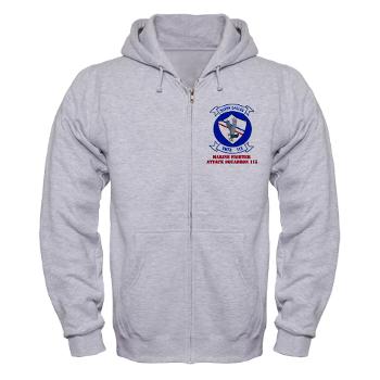 MAWFAS115 - A01 - 03 - Marine Fighter Attack Squadron 115 (VMFA-115) with Text - Zip Hoodie