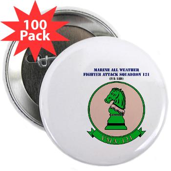 MAWFAS121 - M01 - 01 - Marine All Wx F/A Squadron 121 (FA/18D) with Text 2.25" Button (100 pack) - Click Image to Close