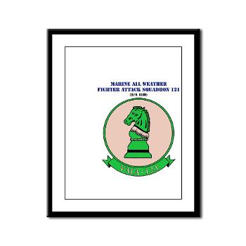 MAWFAS121 - M01 - 02 - Marine All Wx F/A Squadron 121 (FA/18D) with Text Framed Panel Print - Click Image to Close