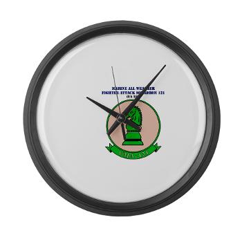 MAWFAS121 - M01 - 03 - Marine All Wx F/A Squadron 121 (FA/18D) with Text Large Wall Clock - Click Image to Close