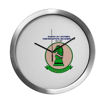 MAWFAS121 - M01 - 03 - Marine All Wx F/A Squadron 121 (FA/18D) with Text Modern Wall Clock