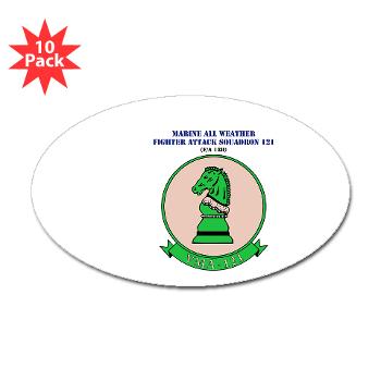 MAWFAS121 - M01 - 01 - Marine All Wx F/A Squadron 121 (FA/18D) with Text Sticker (Oval 10 pk)