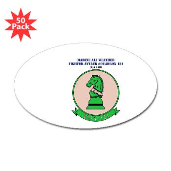 MAWFAS121 - M01 - 01 - Marine All Wx F/A Squadron 121 (FA/18D) with Text Sticker (Oval 50 pk)