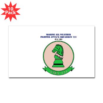 MAWFAS121 - M01 - 01 - Marine All Wx F/A Squadron 121 (FA/18D) with Text Sticker (Rectangle 10 pk)