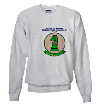 MAWFAS121 - A01 - 03 - Marine All Wx F/A Squadron 121 (FA/18D) with Text Sweatshirt
