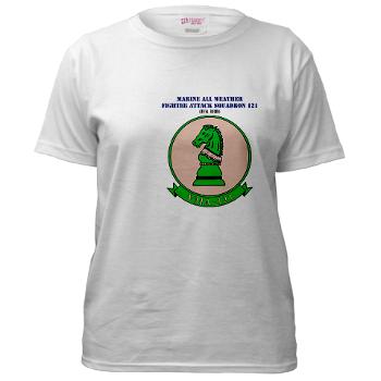 MAWFAS121 - A01 - 04 - Marine All Wx F/A Squadron 121 (FA/18D) with Text Women's T-Shirt