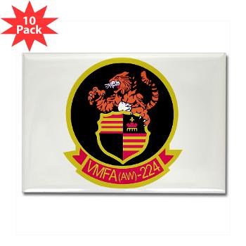 MAWFAS224 - M01 - 01 - Marine All Weather Fighter Attack Squadron 224 (VMFA(AW)-224) - Rectangle Magnet (10 pack) - Click Image to Close