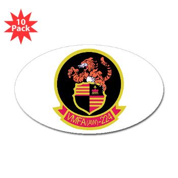 MAWFAS224 - M01 - 01 - Marine All Weather Fighter Attack Squadron 224 (VMFA(AW)-224) - Sticker (Oval 10 pk) - Click Image to Close