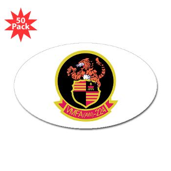 MAWFAS224 - M01 - 01 - Marine All Weather Fighter Attack Squadron 224 (VMFA(AW)-224) - Sticker (Oval 50pk) - Click Image to Close