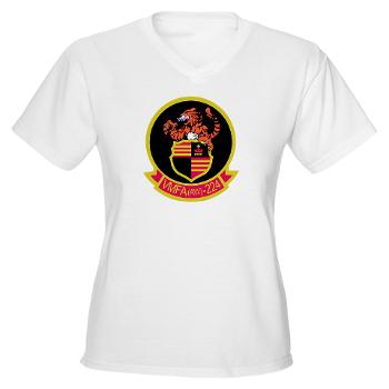MAWFAS224 - A01 - 04 - Marine All Weather Fighter Attack Squadron 224 (VMFA(AW)-224) - Women's V -Neck T-Shirt - Click Image to Close