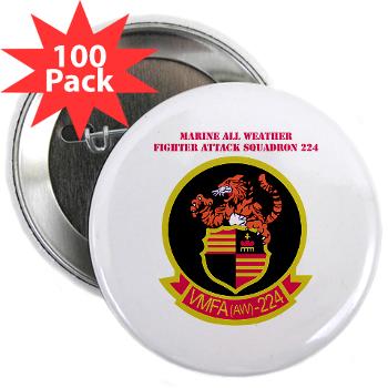 MAWFAS224 - M01 - 01 - Marine All Weather Fighter Attack Squadron 224 (VMFA(AW)-224) with Text - 2.25" Button (100 pack)