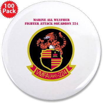 MAWFAS224 - M01 - 01 - Marine All Weather Fighter Attack Squadron 224 (VMFA(AW)-224) with Text - 3.5" Button (100 pack)