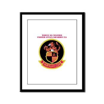 MAWFAS224 - M01 - 02 - Marine All Weather Fighter Attack Squadron 224 (VMFA(AW)-224) with Text - Framed Panel Print