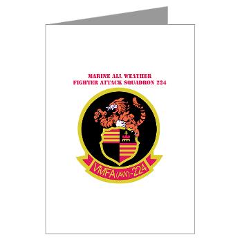 MAWFAS224 - M01 - 02 - Marine All Weather Fighter Attack Squadron 224 (VMFA(AW)-224) with Text - Greeting Cards (Pk of 10) - Click Image to Close
