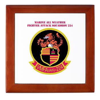 MAWFAS224 - M01 - 03 - Marine All Weather Fighter Attack Squadron 224 (VMFA(AW)-224) with Text - Keepsake Box