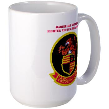 MAWFAS224 - M01 - 03 - Marine All Weather Fighter Attack Squadron 224 (VMFA(AW)-224) with Text - Large Mug