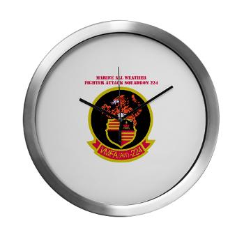 MAWFAS224 - M01 - 03 - Marine All Weather Fighter Attack Squadron 224 (VMFA(AW)-224) with Text - Modern Wall Clock - Click Image to Close