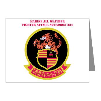 MAWFAS224 - M01 - 02 - Marine All Weather Fighter Attack Squadron 224 (VMFA(AW)-224) with Text - Note Cards (Pk of 20)