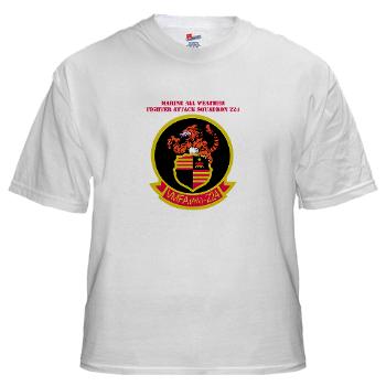 MAWFAS224 - A01 - 04 - Marine All Weather Fighter Attack Squadron 224 (VMFA(AW)-224) with Text - White T-Shirt