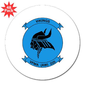 MAWFAS225 - A01 - 01 - USMC - Marine All Wx F/A Squadron 225 (FA/18D) - 3" Lapel Sticker (48 pk)