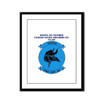 MAWFAS225 - A01 - 01 - USMC - Marine All Wx F/A Squadron 225 (FA/18D)with Text - Framed Panel Print
