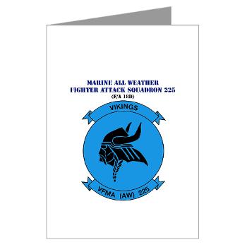 MAWFAS225 - A01 - 01 - USMC - Marine All Wx F/A Squadron 225 (FA/18D)with Text - Greeting Cards (Pk of 10) - Click Image to Close