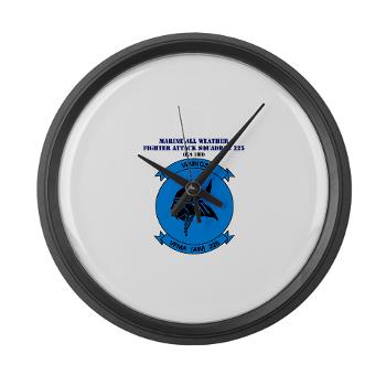 MAWFAS225 - A01 - 01 - USMC - Marine All Wx F/A Squadron 225 (FA/18D)with Text - Large Wall Clock - Click Image to Close