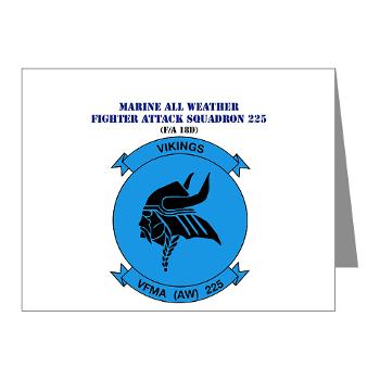 MAWFAS225 - A01 - 01 - USMC - Marine All Wx F/A Squadron 225 (FA/18D)with Text - Note Cards (Pk of 20)