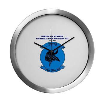MAWFAS225 - A01 - 01 - USMC - Marine All Wx F/A Squadron 225 (FA/18D)with Text - Modern Wall Clock - Click Image to Close