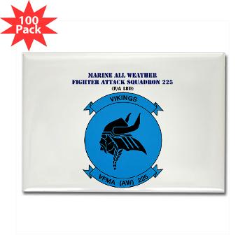 MAWFAS225 - A01 - 01 - USMC - Marine All Wx F/A Squadron 225 (FA/18D)with Text - Rectangle Magnet (100 pack)