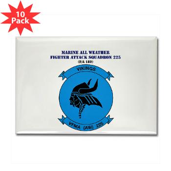 MAWFAS225 - A01 - 01 - USMC - Marine All Wx F/A Squadron 225 (FA/18D)with Text - Rectangle Magnet (10 pack)
