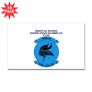 MAWFAS225 - A01 - 01 - USMC - Marine All Wx F/A Squadron 225 (FA/18D)with Text - Sticker (Rectangle 10 pk) - Click Image to Close