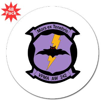 MAWFAS242 - M01 - 01 - Marine All- Weather Fighter Attack Squadron 242 3" Lapel Sticker (48 pk)