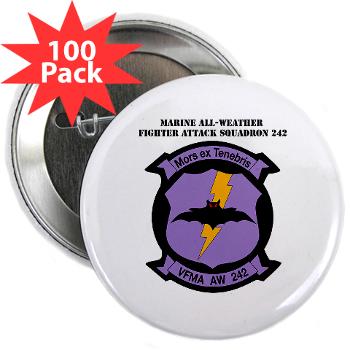MAWFAS242 - M01 - 01 - Marine All- Weather Fighter Attack Squadron 242 with Text 2.25" Button (100 pack) - Click Image to Close