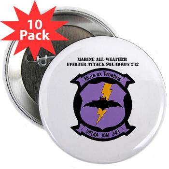 MAWFAS242 - M01 - 01 - Marine All- Weather Fighter Attack Squadron 242 with Text 2.25" Button (10 pack) - Click Image to Close