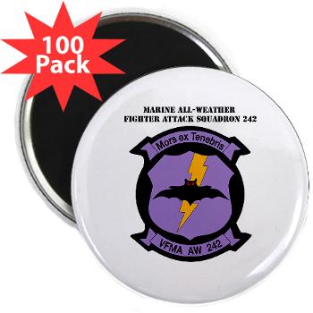MAWFAS242 - M01 - 01 - Marine All- Weather Fighter Attack Squadron 242 with Text 2.25" Magnet (100 pack) - Click Image to Close
