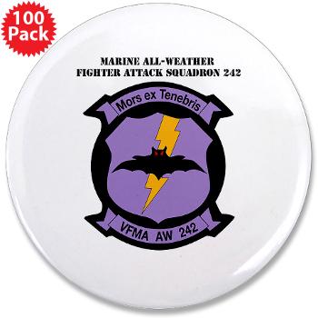 MAWFAS242 - M01 - 01 - Marine All- Weather Fighter Attack Squadron 242 with Text 3.5" Button (100 pack)