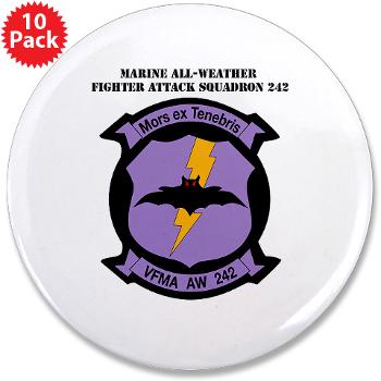 MAWFAS242 - M01 - 01 - Marine All- Weather Fighter Attack Squadron 242 with Text 3.5" Button (10 pack)
