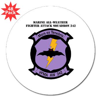 MAWFAS242 - M01 - 01 - Marine All- Weather Fighter Attack Squadron 242 with Text 3" Lapel Sticker (48 pk) - Click Image to Close